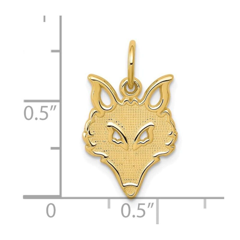 10k Yellow Gold Solid Flat Back Small Fox Head Ch… - image 7